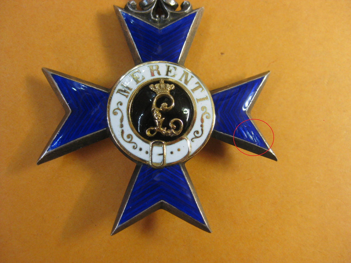 Bayern Militärverdienstkreuz des Militärverdienstordens 1.MODELL OHNE FLAMMEN !! 1866 - 1905 MVO MVK