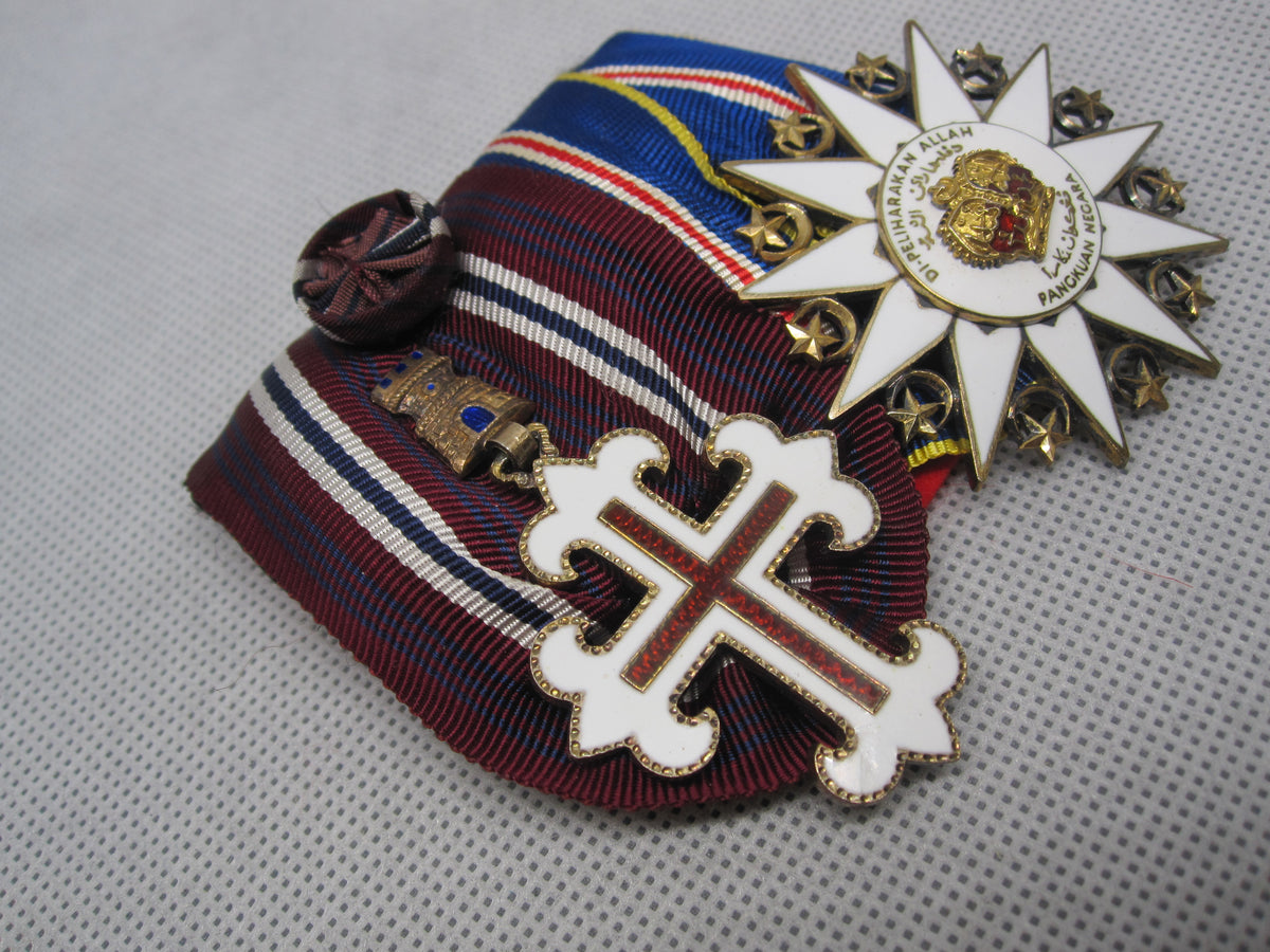 2er Feldspange Ordenspange Bundeswehr 1957 Portugal &amp; Malaysia  Militärverdienstorden