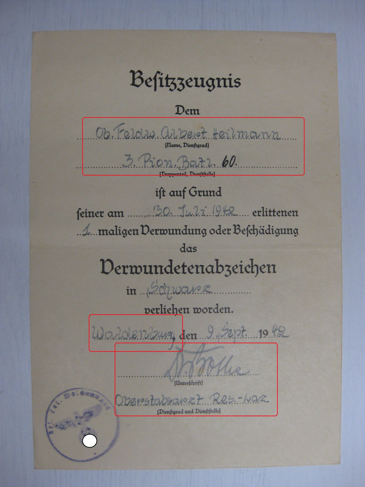 Besitzzeugnis Verleihungsurkunden Eisernes Kreuz Sturmabzeichen Ostmedaille etc etc !! Schlacht um Moskau !!