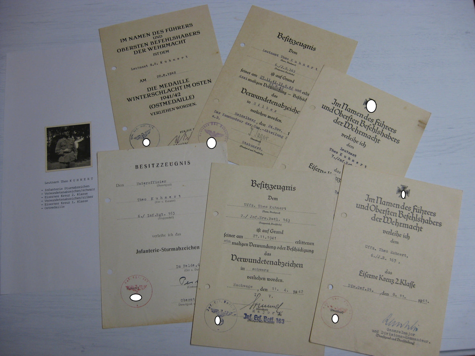 Besitzzeugnis Verleihungsurkunden Eisernes Kreuz Sturmabzeichen Ostmedaille etc etc !! Ostfront