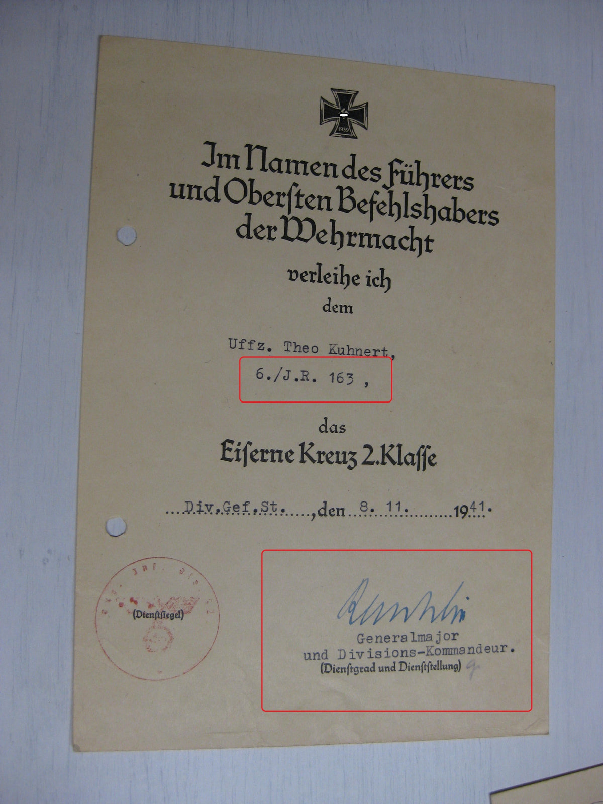 Besitzzeugnis Verleihungsurkunden Eisernes Kreuz Sturmabzeichen Ostmedaille etc etc !! Ostfront