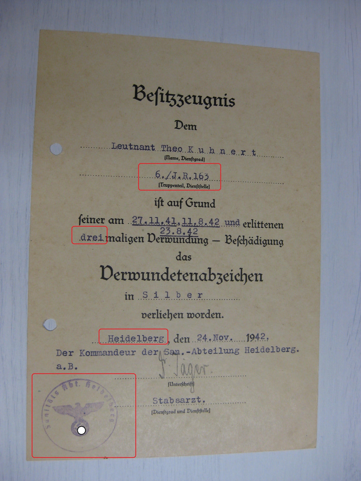 Besitzzeugnis Verleihungsurkunden Eisernes Kreuz Sturmabzeichen Ostmedaille etc etc !! Ostfront