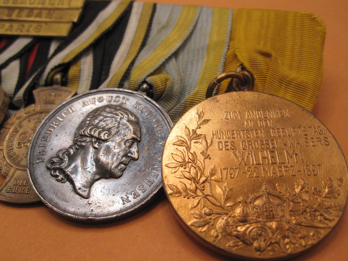 7er Ordensspange Eisernes Kreuz 1870 silberne Militär St. Heinrichs Orden Medaille Sachsen deutsch-französischer Krieg 1870/71 &amp; Krieg von 1866 !!!!!