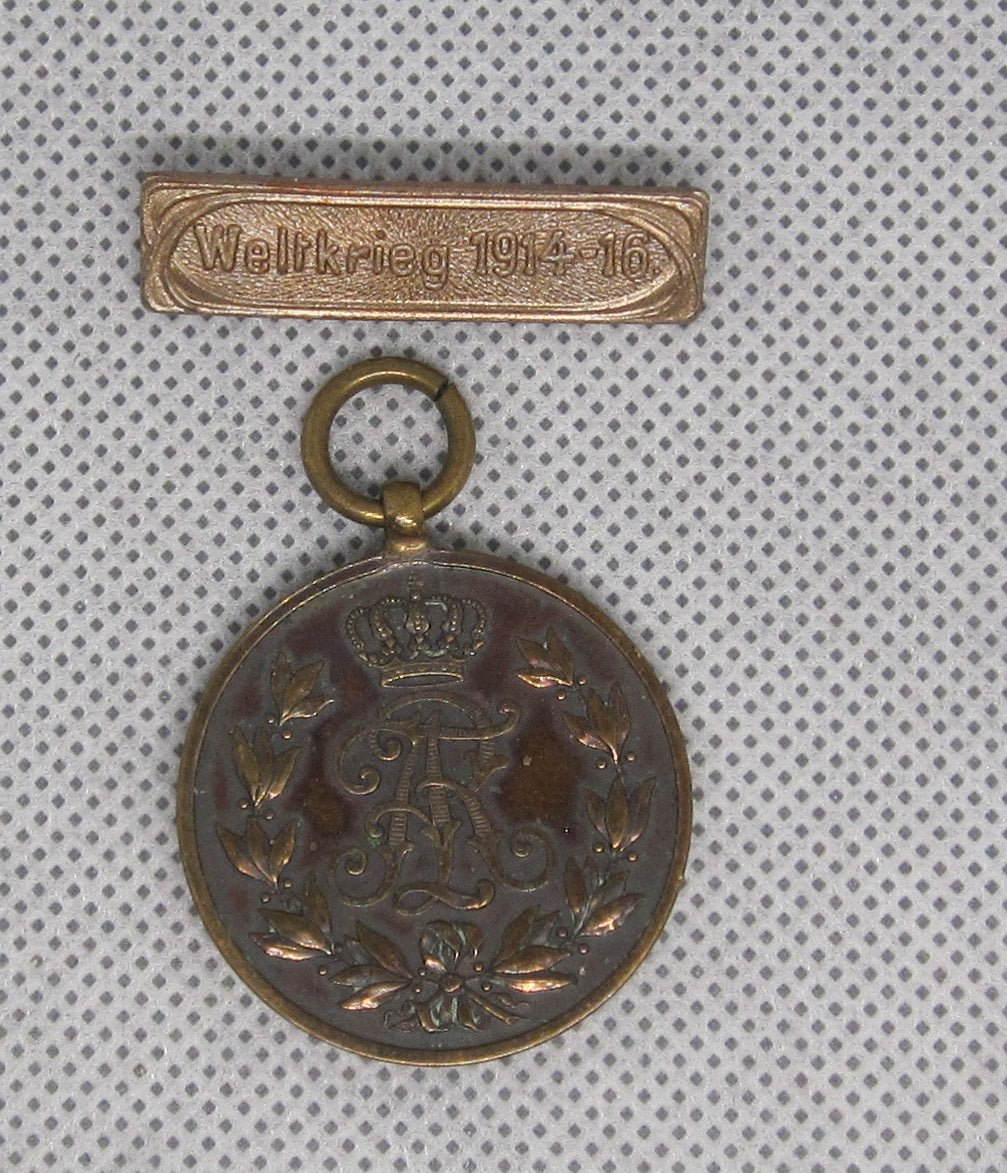 Friedrich August Medaille in Bronze Königreich SACHSEN mit Bandspange