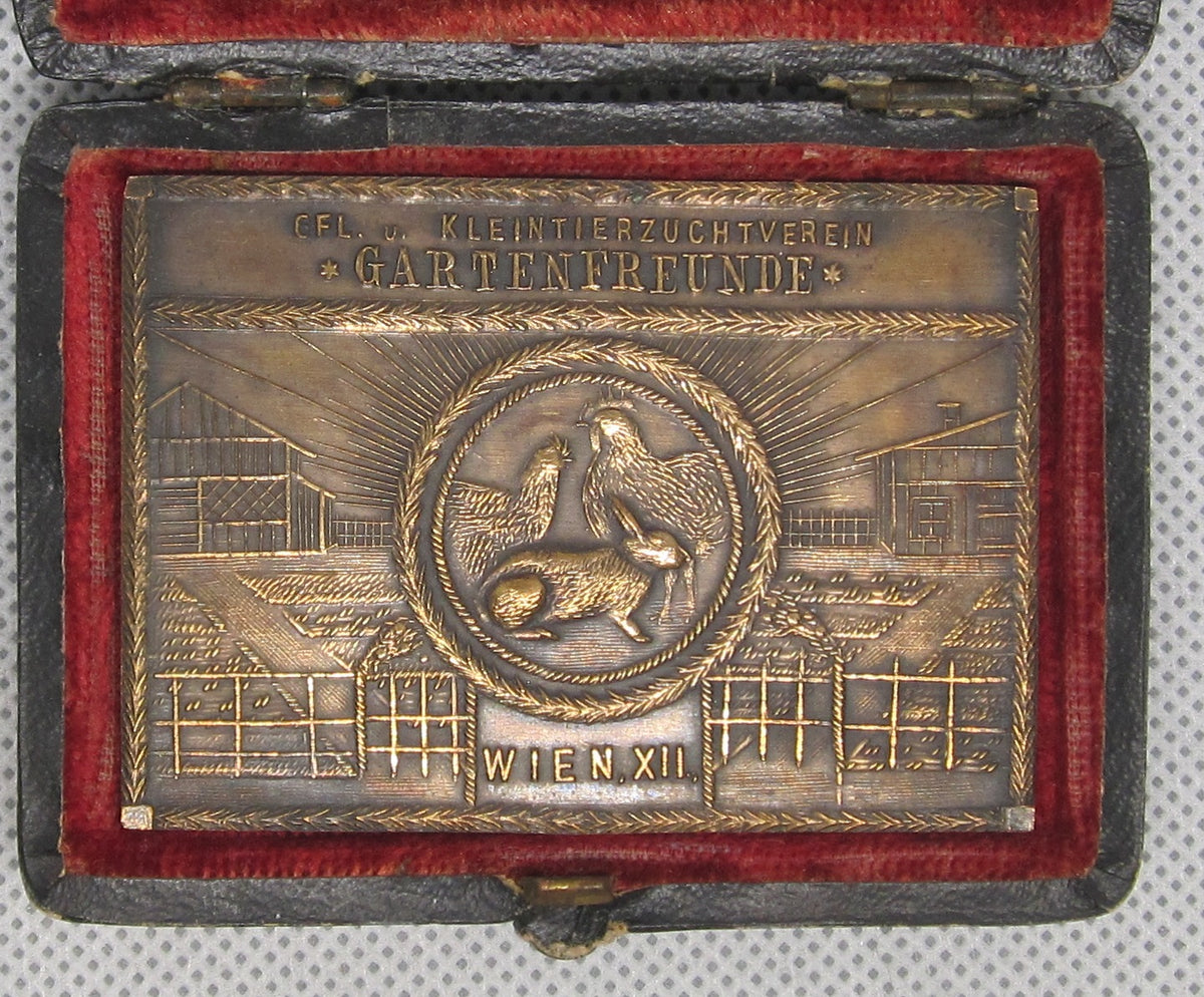 Österreich bronzene Plakette Kleintierzüchter