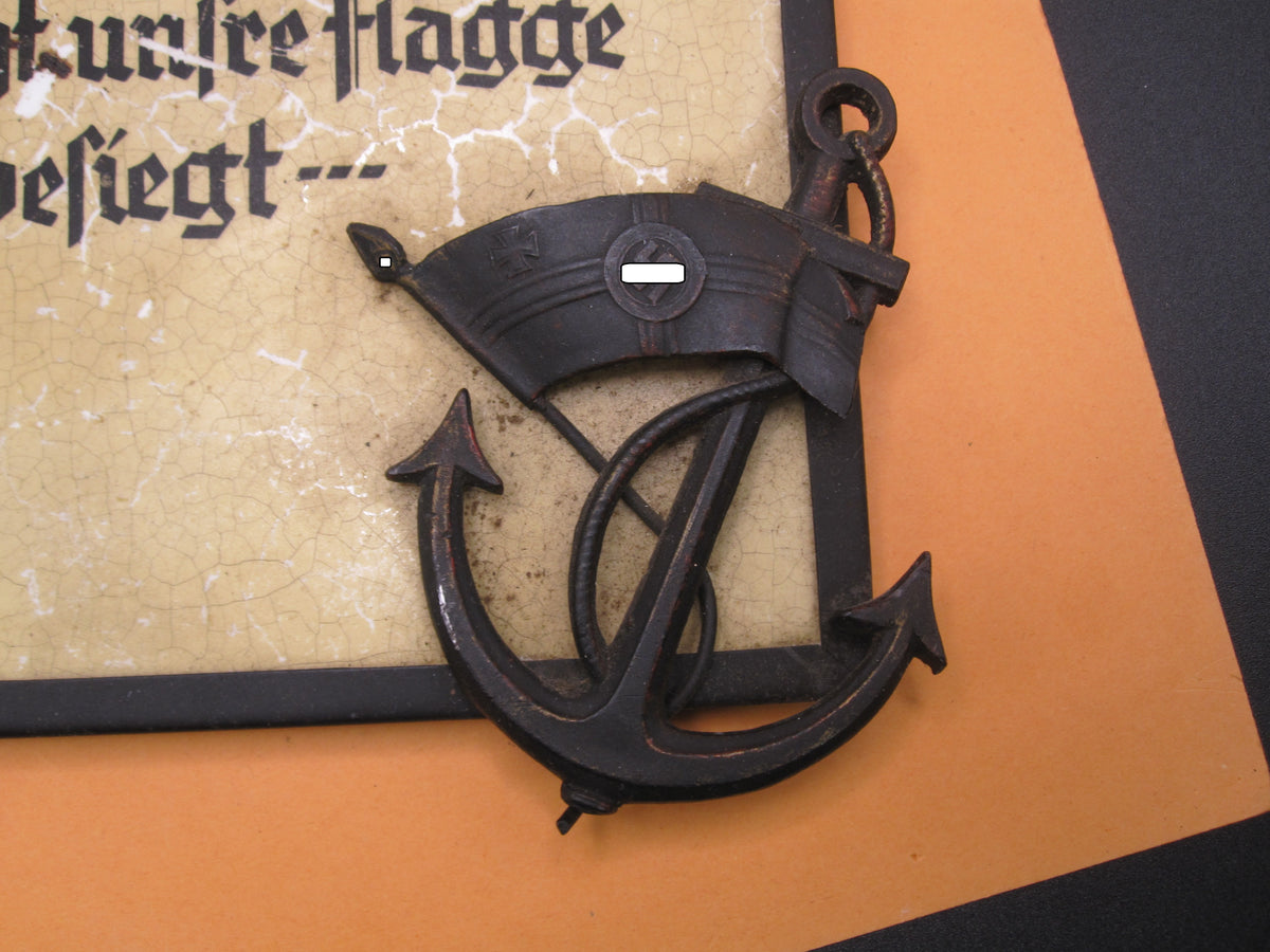 Erinnerungsstück Kachel Kriegsmarine Minensuchboot Jagdboot Sicherungsboot