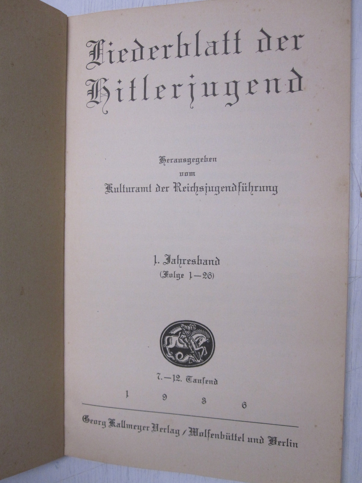 Buch Liederblatt der Hitlerjugend HJ