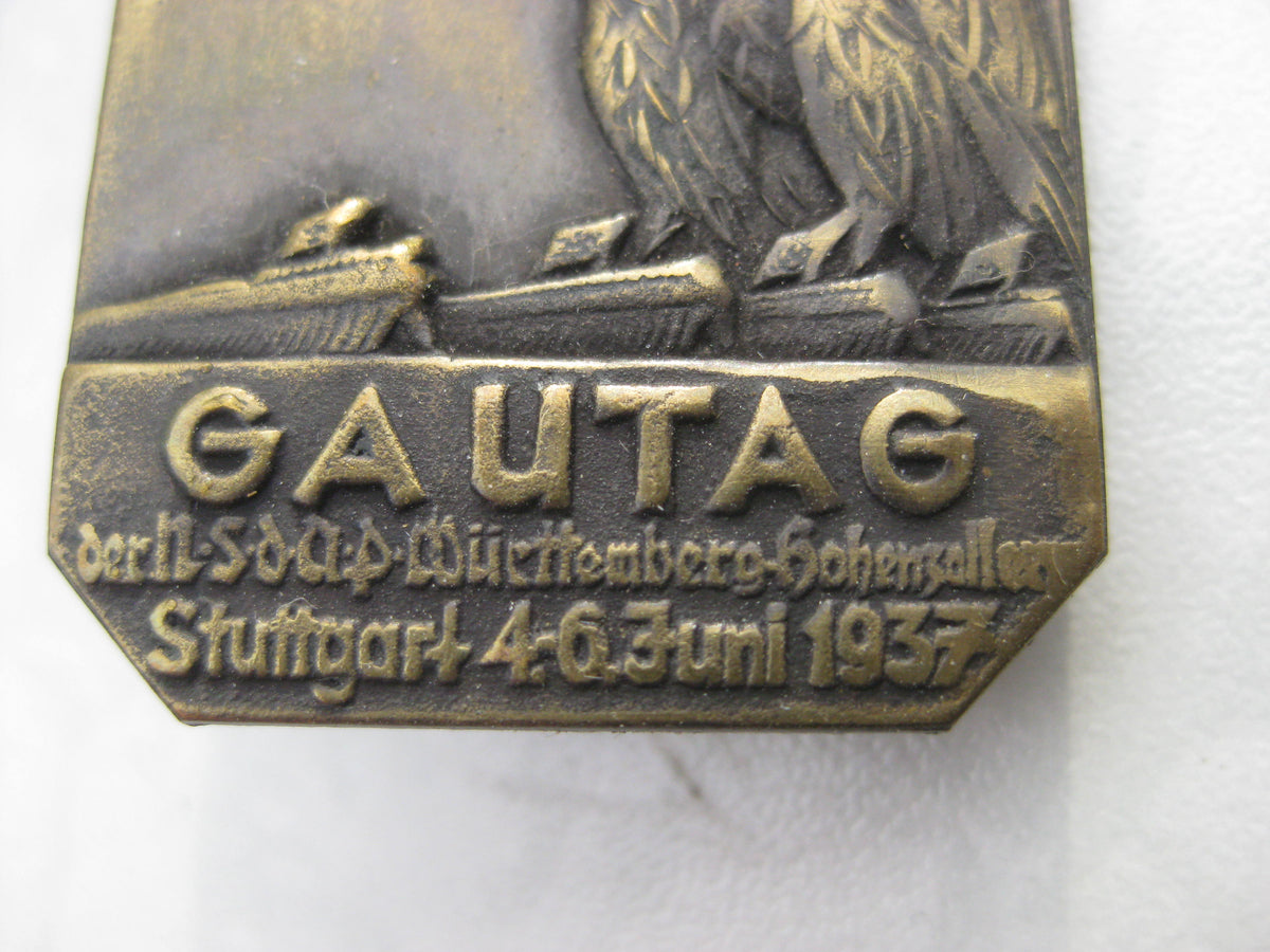 NSDAP - Abzeichen Gautag Stuttgart 1937  Württemberg - Hohenzollern