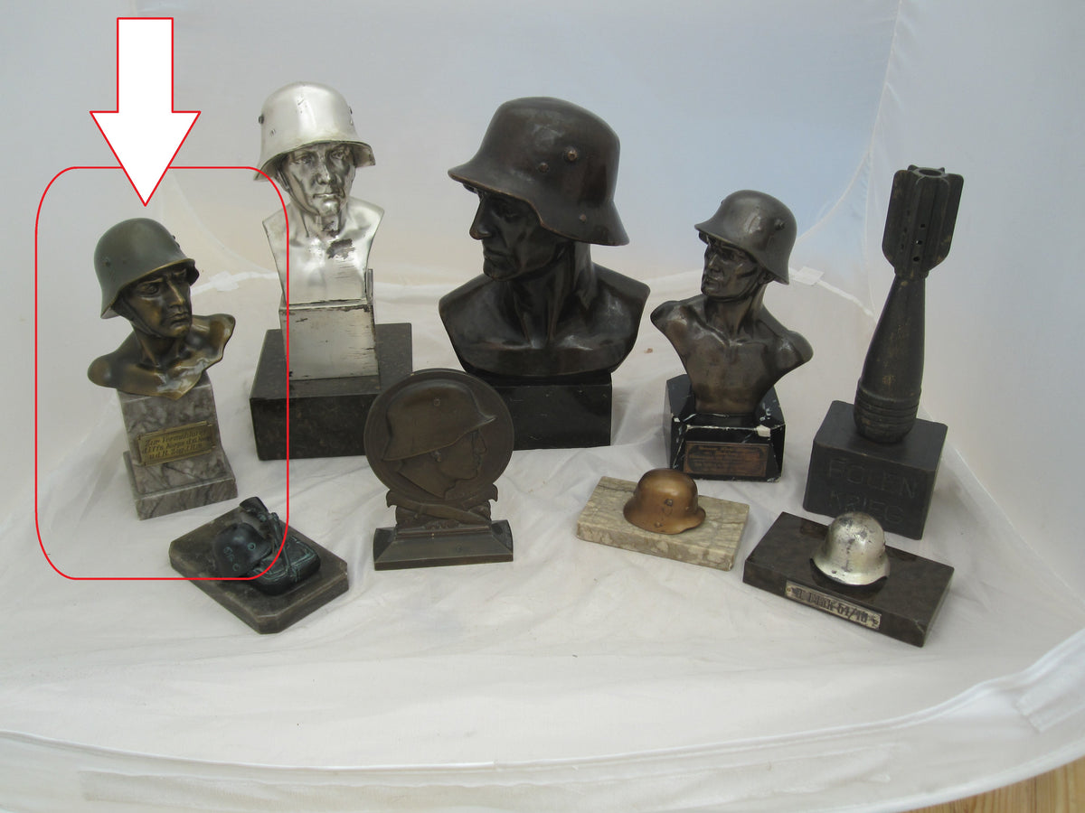 Erinnerungsstück Soldatenbüste Wehrmachtssoldat mit Stahlhelm Büste I.R. 79