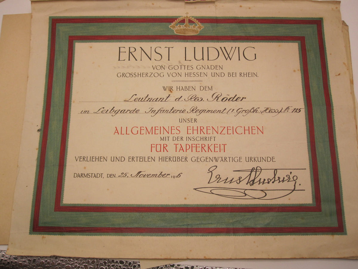 Nachlass Hessen-Darmstadt 1. &amp; 2.Weltkrieg Leibgarde I.R. 115