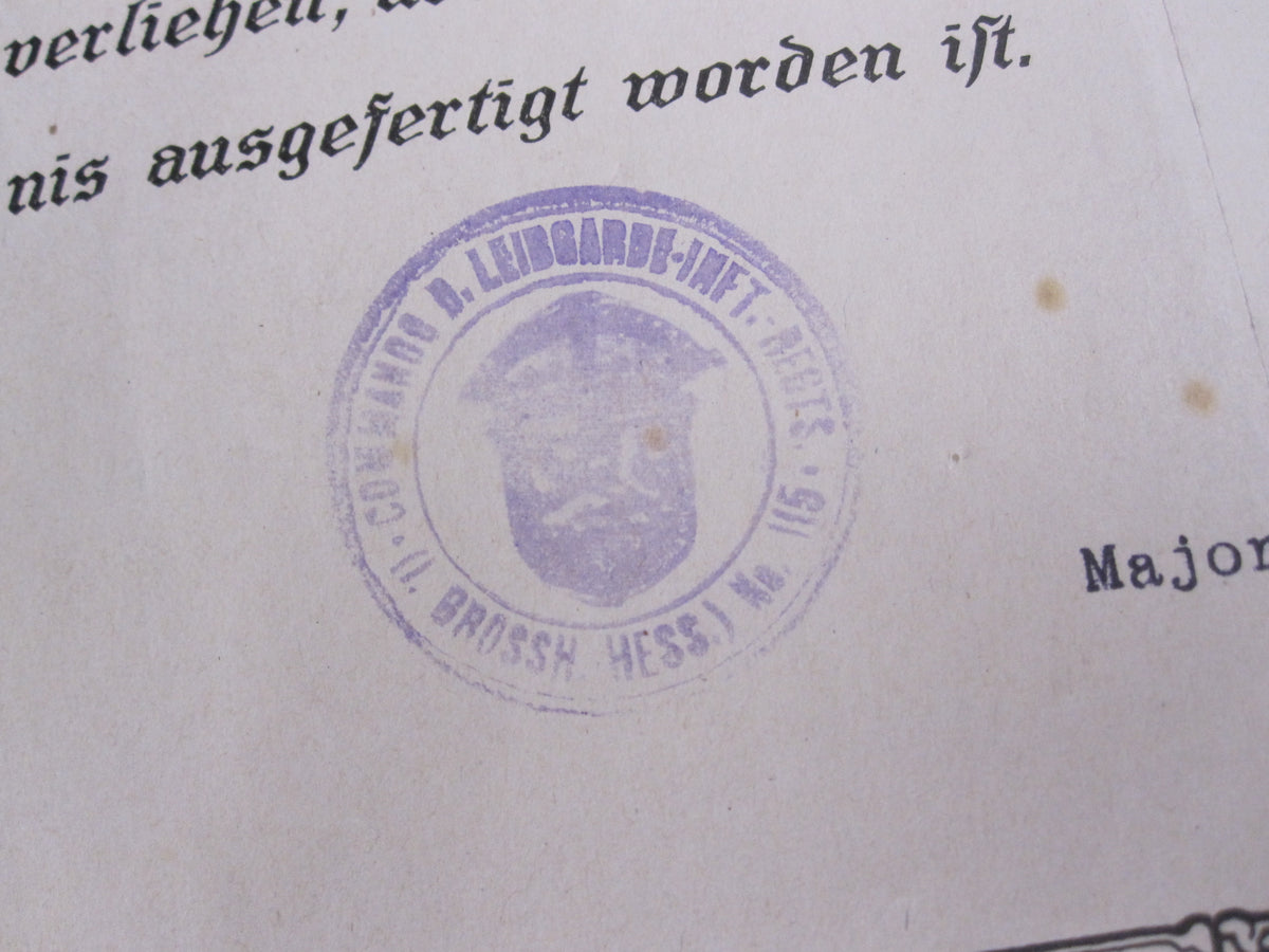 Nachlass Hessen-Darmstadt 1. &amp; 2.Weltkrieg Leibgarde I.R. 115