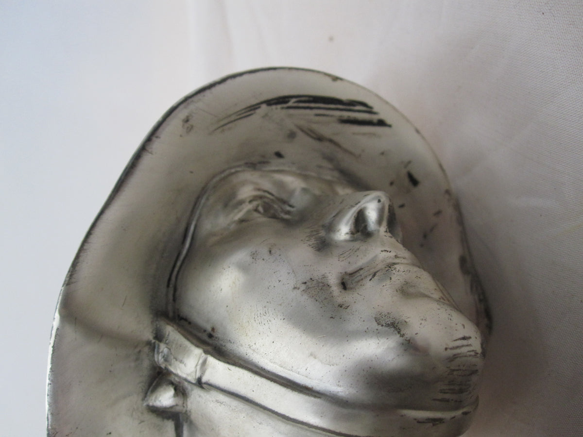 Originale, alte GROßE  Soldatenbüste Wehrmachtssoldat mit Stahlhelm Büste Erinnerungsstück