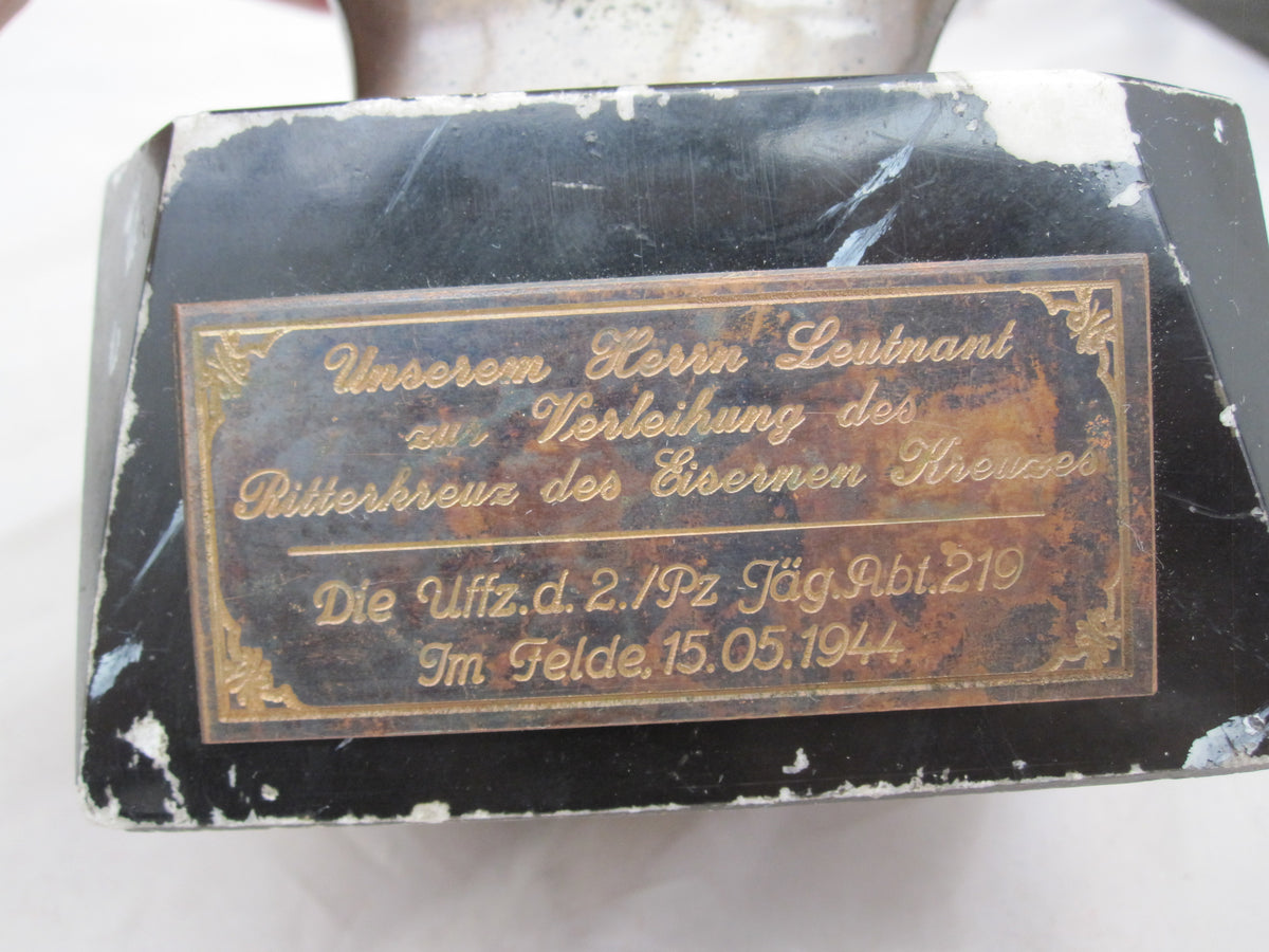 Erinnerungsstück Soldatenbüste Wehrmachtssoldat mit Stahlhelm Büste Ritterkreuzträger