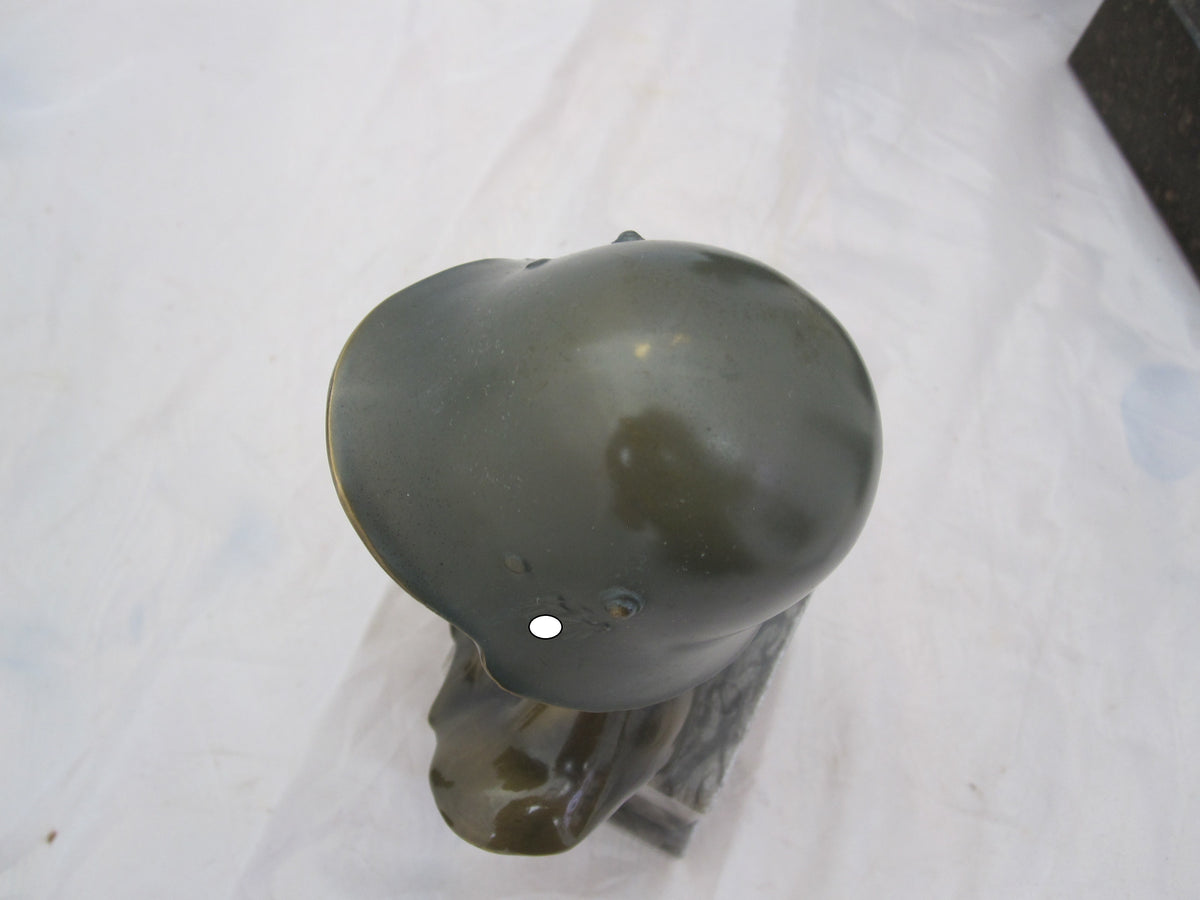 Erinnerungsstück Soldatenbüste Wehrmachtssoldat mit Stahlhelm Büste I.R. 79