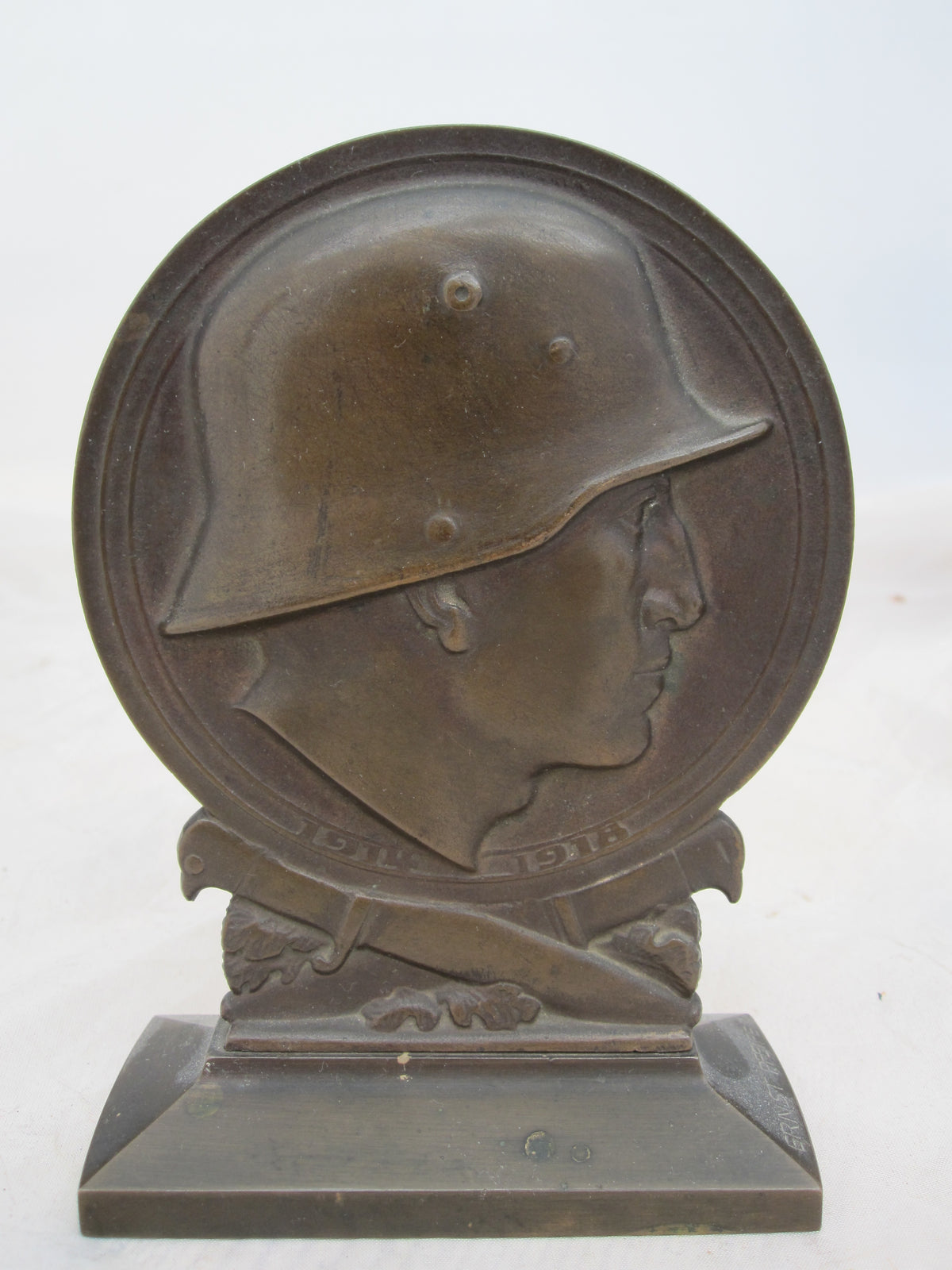 MÜNCHEN Erinnerungsstück Soldatenkopf Soldat mit Stahlhelm 1914 - 1918 AUGSBURG