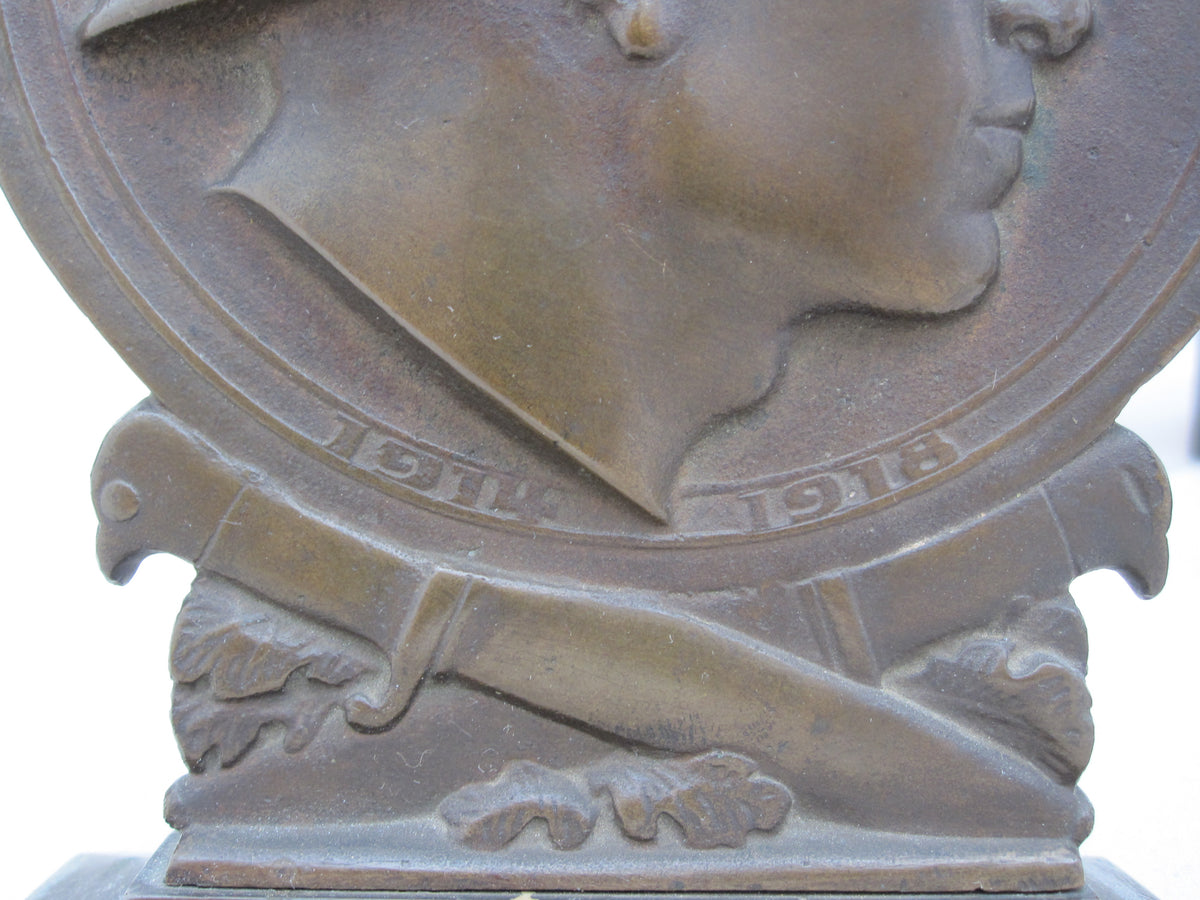 MÜNCHEN Erinnerungsstück Soldatenkopf Soldat mit Stahlhelm 1914 - 1918 AUGSBURG