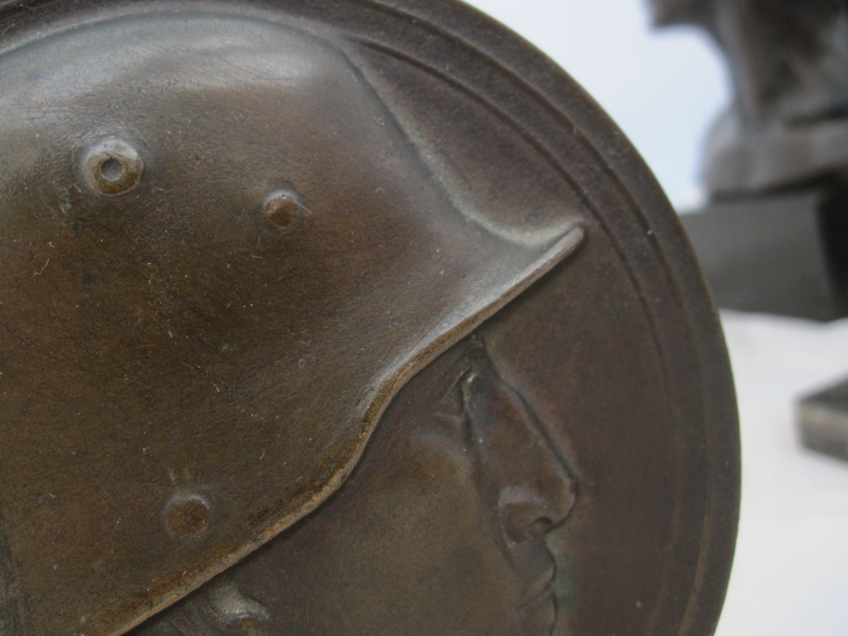 MÜNCHEN Erinnerungsstück Soldatenkopf Soldat mit Stahlhelm 1914 - 1918 AUGSBURG