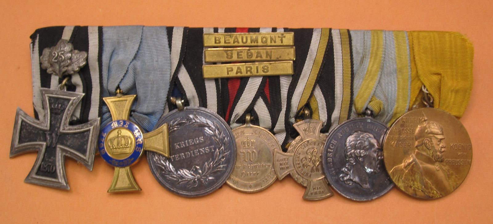 7er Ordensspange Eisernes Kreuz 1870 silberne Militär St. Heinrichs Orden Medaille Sachsen deutsch-französischer Krieg 1870/71 & Krieg von 1866 !!!!!