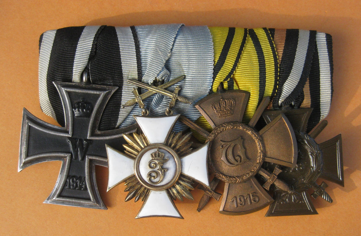 H.W.        4er Ordensspange Ordensschnalle Ritterkreuz Friedrichsorden Württemberg
