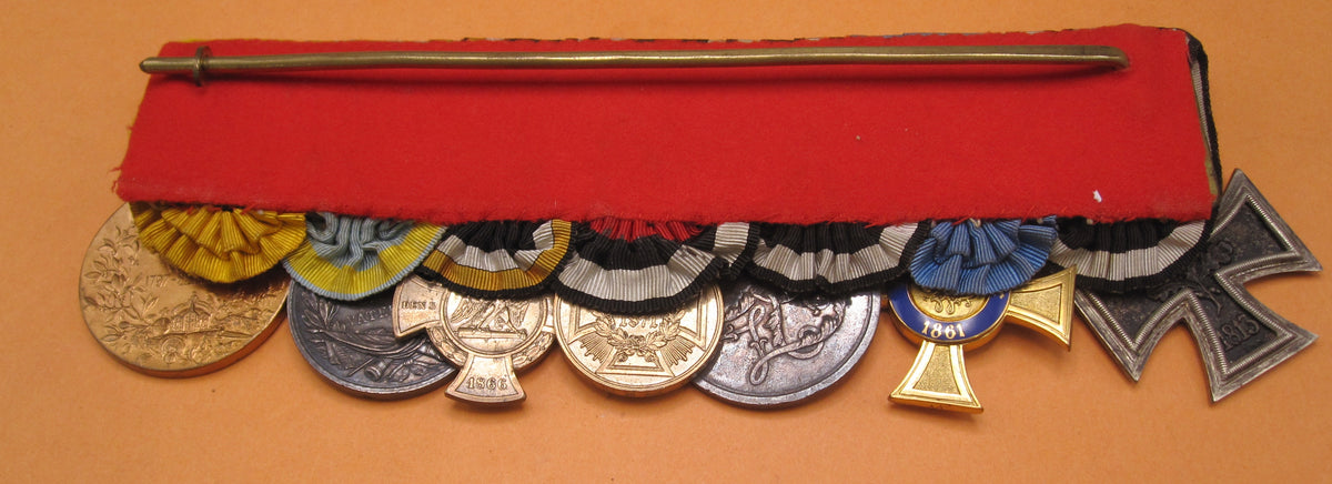 7er Ordensspange Eisernes Kreuz 1870 silberne Militär St. Heinrichs Orden Medaille Sachsen deutsch-französischer Krieg 1870/71 &amp; Krieg von 1866 !!!!!
