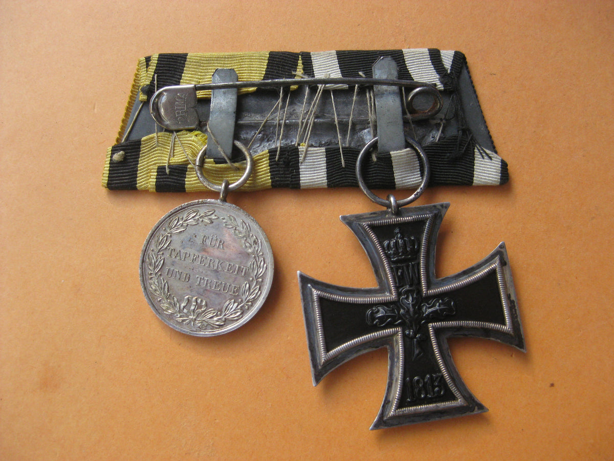 H.W.        2er Ordensspange Ordensschnalle Eisernes Kreuz (EK2/14) Tapferkeitsmedaille Württemberg