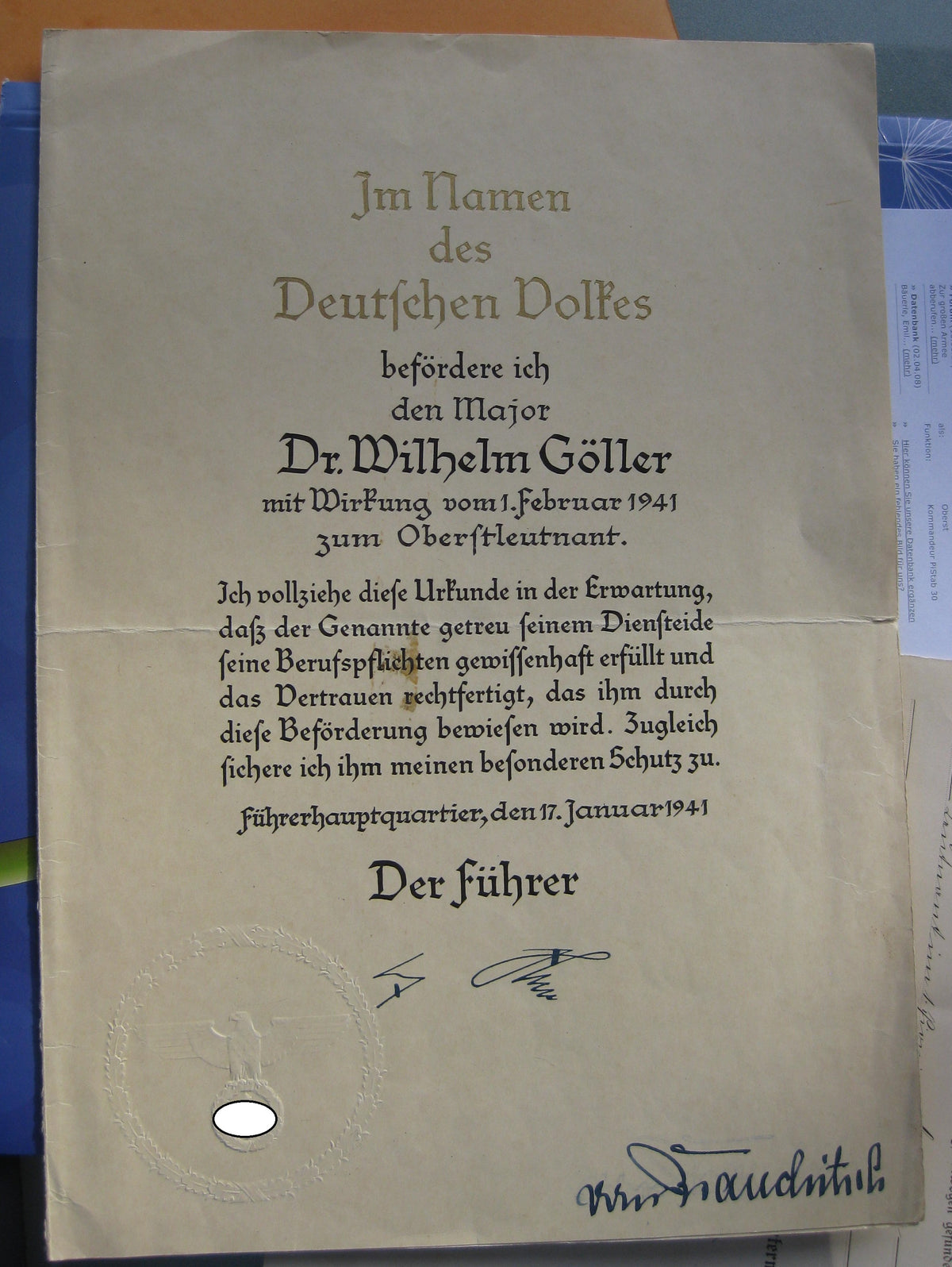 Dokumente Ritterkreuzträger der Wehrmacht Demjansk