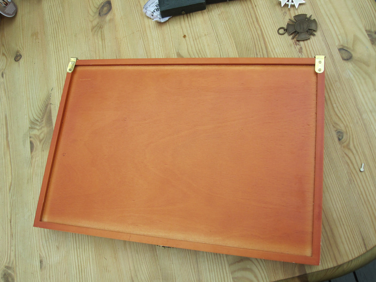 Holz Aufbewahrungsboxen Etui Schachtel für Ordenssammlung Holzbox Vitrine Hängevitrine Schaukasten