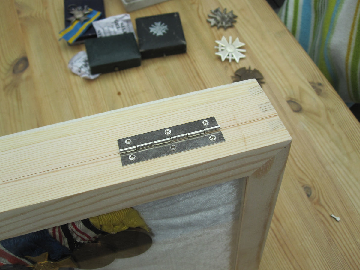 Holz Aufbewahrungsboxen Etui Schachtel für Ordenssammlung Holzbox Vitrine Schaukasten