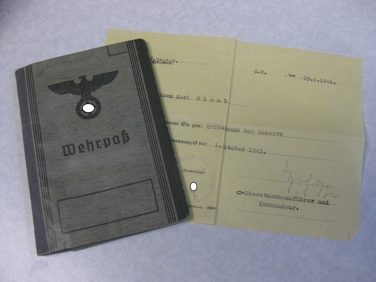 Waffen-SS Wehrpass SS Division TOTENKOPF