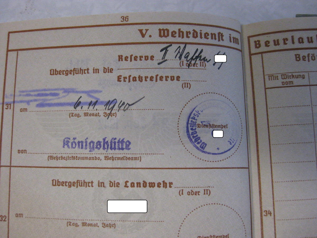 Waffen-SS Wehrpass SS Division TOTENKOPF