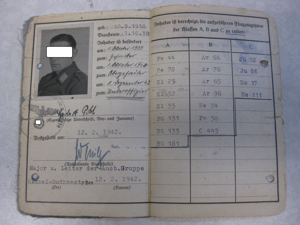 H.W. Luftwaffen Bordmechanikerschein Flieger
