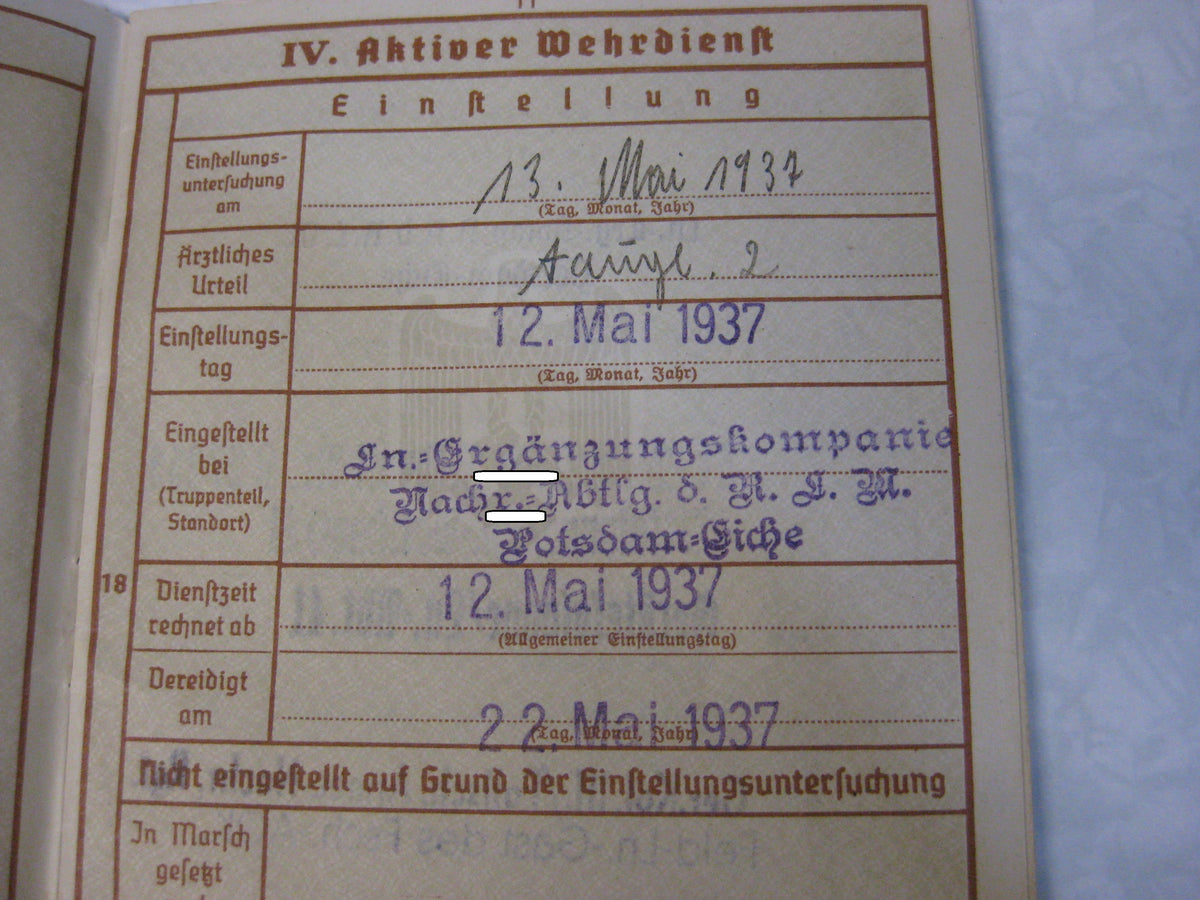 H.W.  -  -  Wehrpaß  Luftwaffe Afrikakämpfer &amp; Bandenkampf