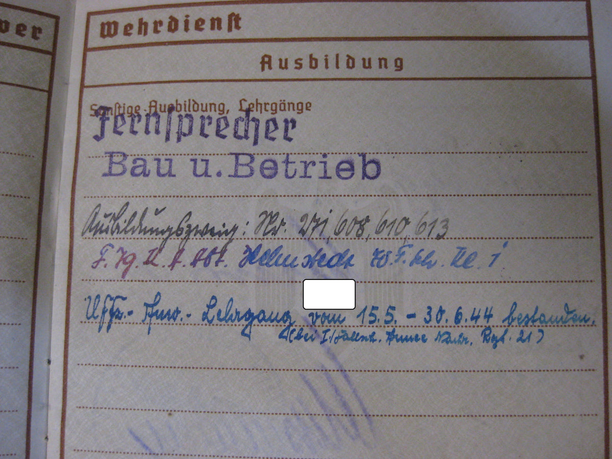 H.W.  -  -  Wehrpaß  Luftwaffe Afrikakämpfer &amp; Bandenkampf
