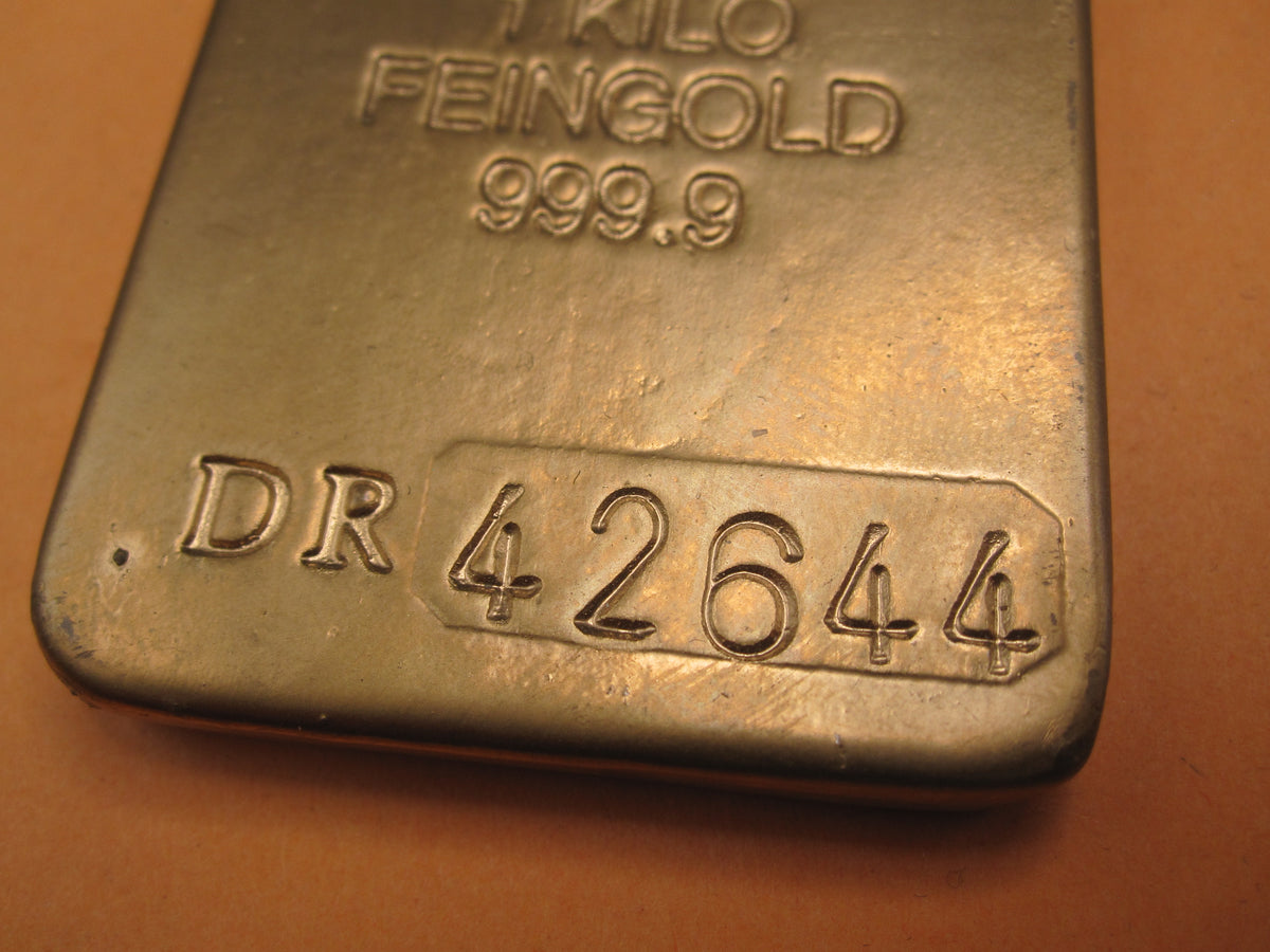 Spaßartikel Goldbarren der deutschen Reichsbank 1 Kilo Feingold 999,9 Sammleranfertigung