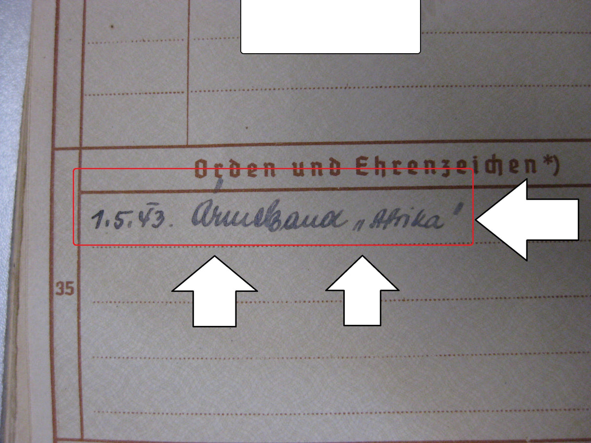 H.W.  -  -  Wehrpaß  Luftwaffe Afrikakämpfer &amp; Bandenkampf