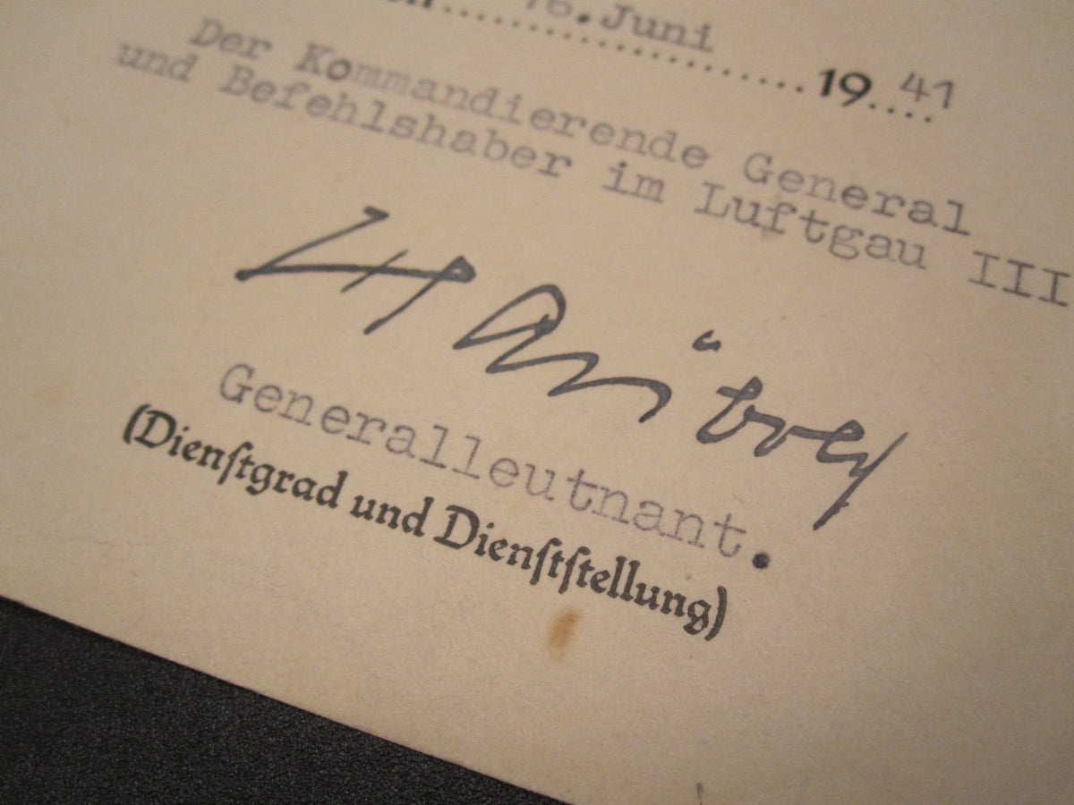 Verleihungsurkunde zum Eisernen Kreuz 2. Klasse (EK2/39)