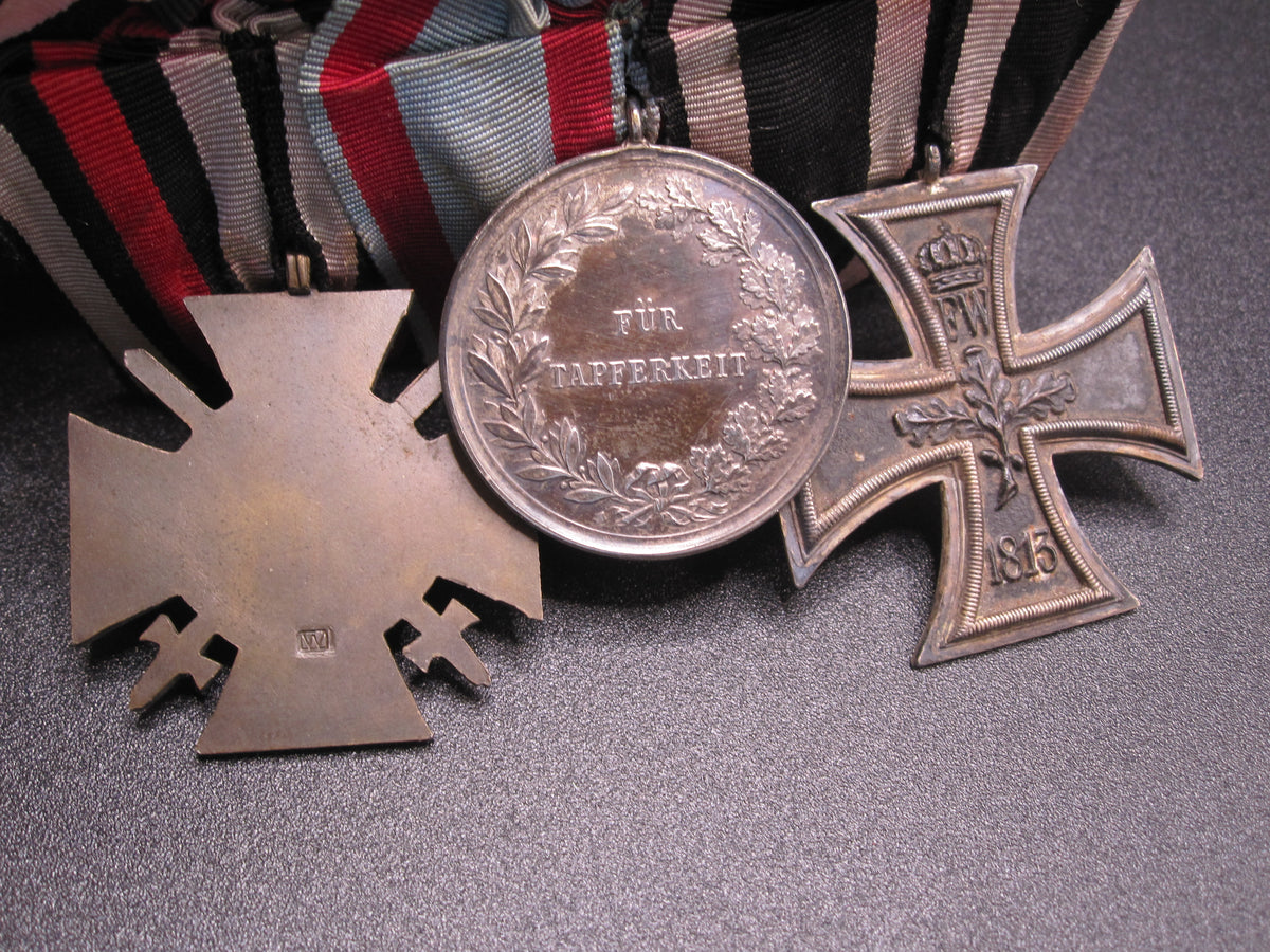 3er Ordensspange Eisernes Kreuz 1914 (EK2/14)  hessische Tapferkeitsmedaille Hessen in SILBER  Frontkämpfer Ehrenkreuz Kaiserreich