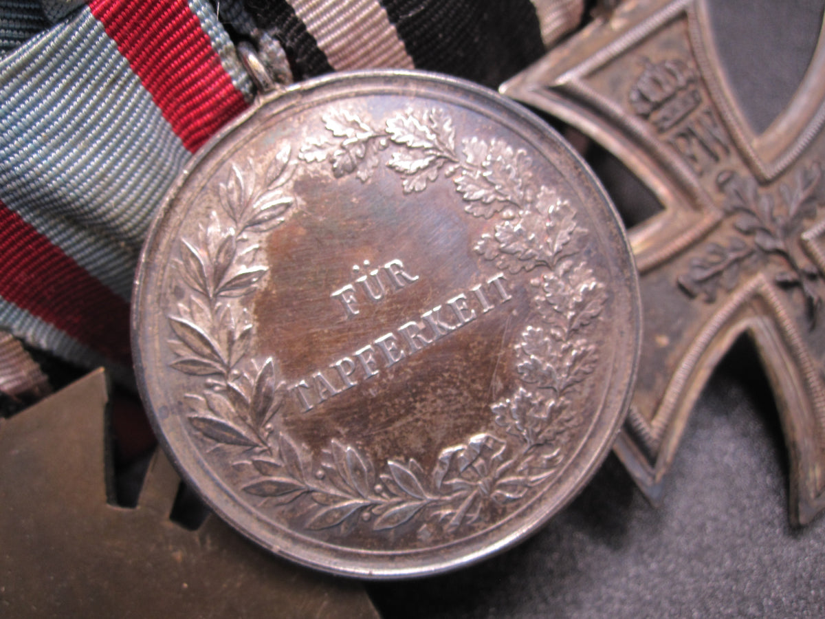 3er Ordensspange Eisernes Kreuz 1914 (EK2/14)  hessische Tapferkeitsmedaille Hessen in SILBER  Frontkämpfer Ehrenkreuz Kaiserreich
