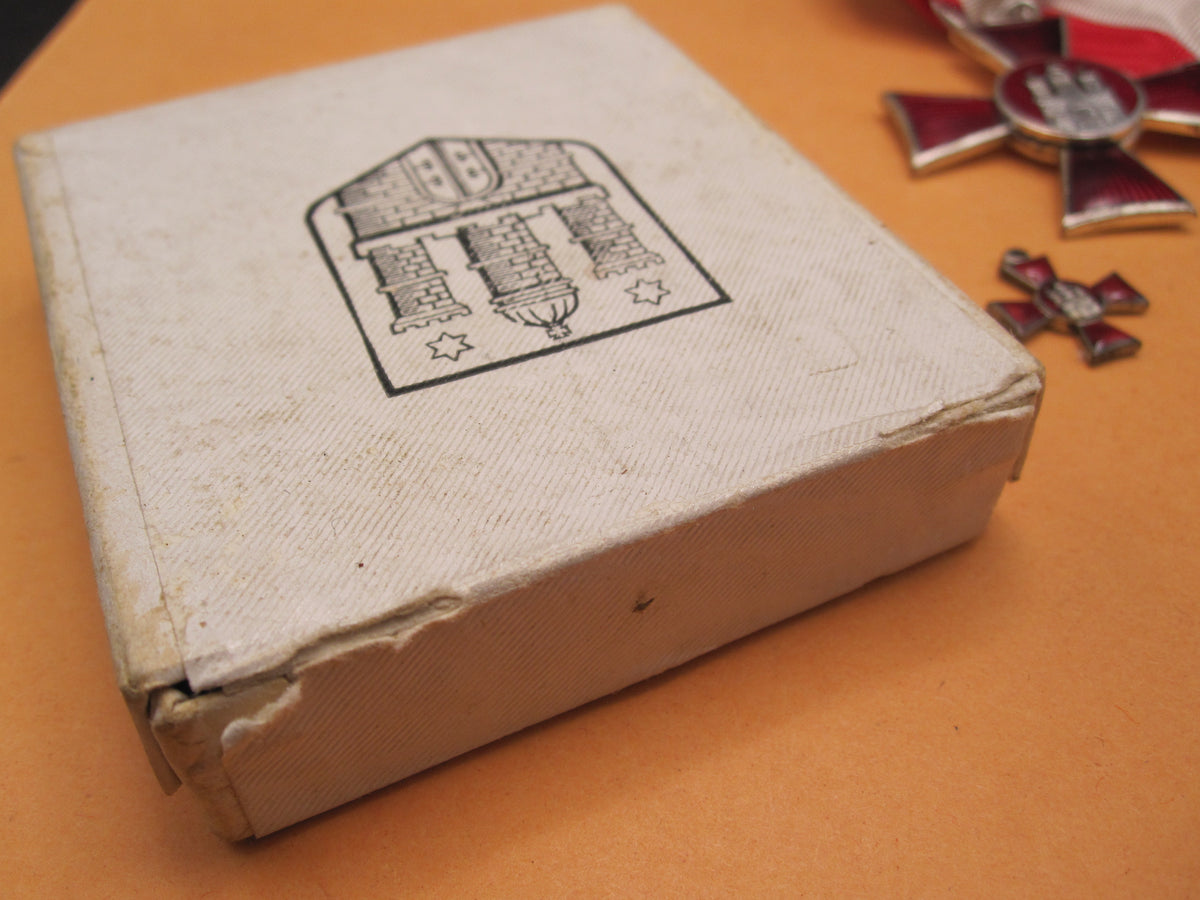 Original Orden Hamburger Hanseatenkreuz mit Miniatur &amp; Verleihungsschachtel