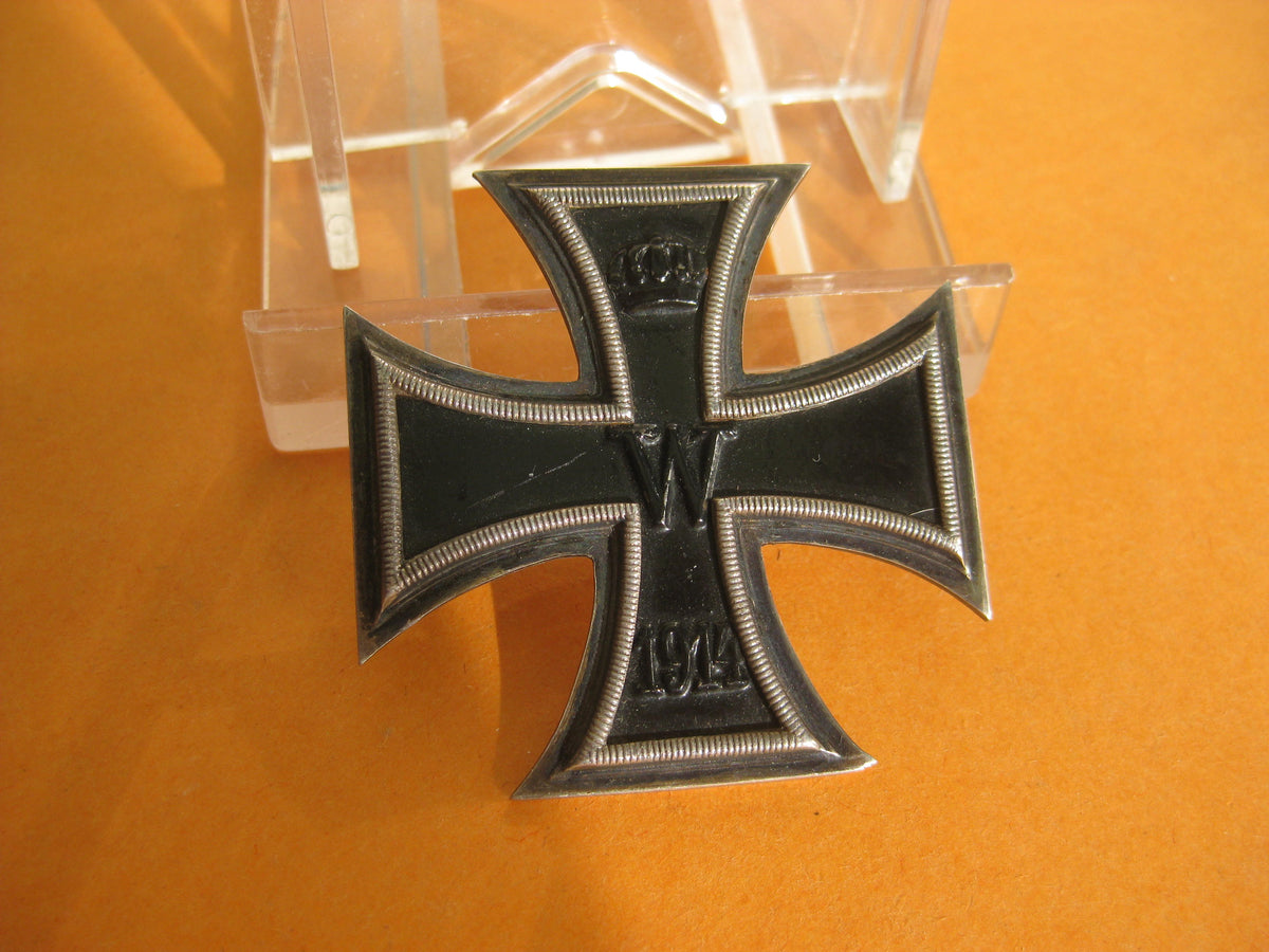 Eisernes Kreuz 1.Klasse 1914 (EK1/14) aus SILBER hier: EXTREM SELTENE VARIANTE mit QUERNADEL!!!