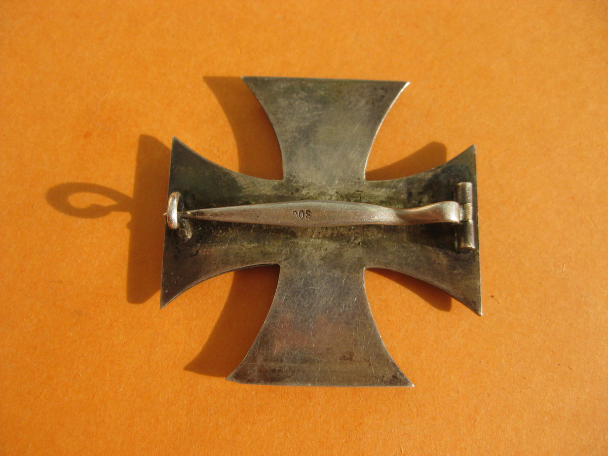 Eisernes Kreuz 1.Klasse 1914 (EK1/14) aus SILBER hier: EXTREM SELTENE VARIANTE mit QUERNADEL!!!