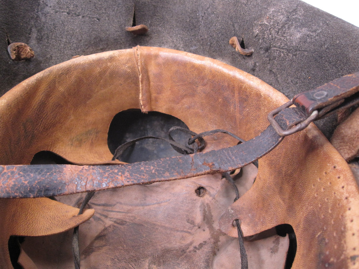 Originaler Luftschutzhelm Stahlhelm M34 Feuerwehr mit Nackenschutz / Seltene Variante