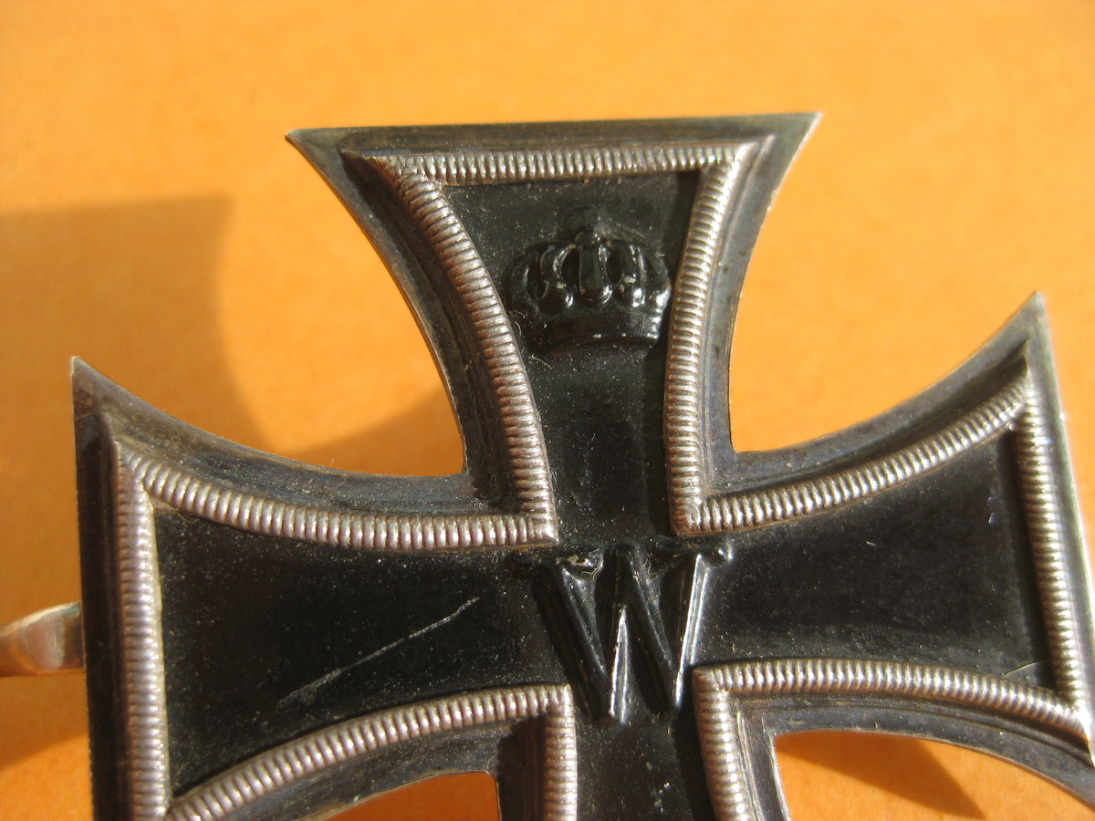 Eisernes Kreuz 1.Klasse 1914 (EK1/14) aus SILBER hier: EXTREM SELTENE VARIANTE mit QUERNADEL!!!