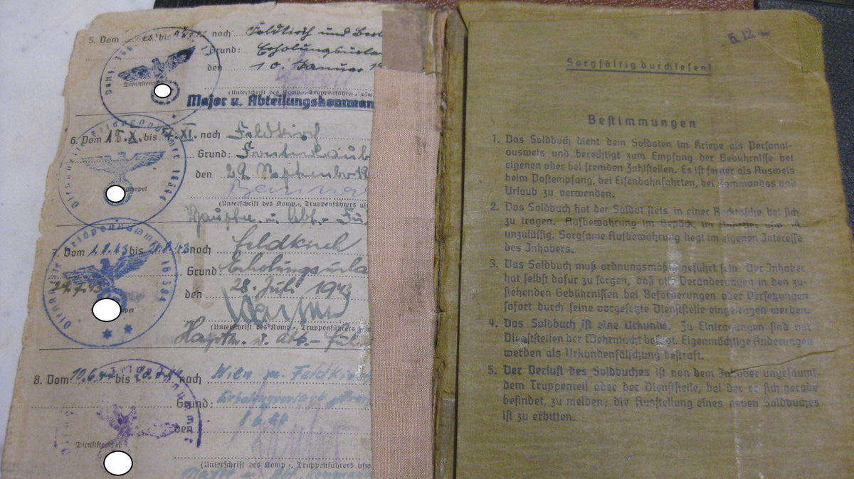 Nachlass Deutsches Kreuz in Gold Soldbuch Dokumente von Alfons B. Panzertruppe Sturmartillerie Panzerjäger Sturmgeschützkommandant