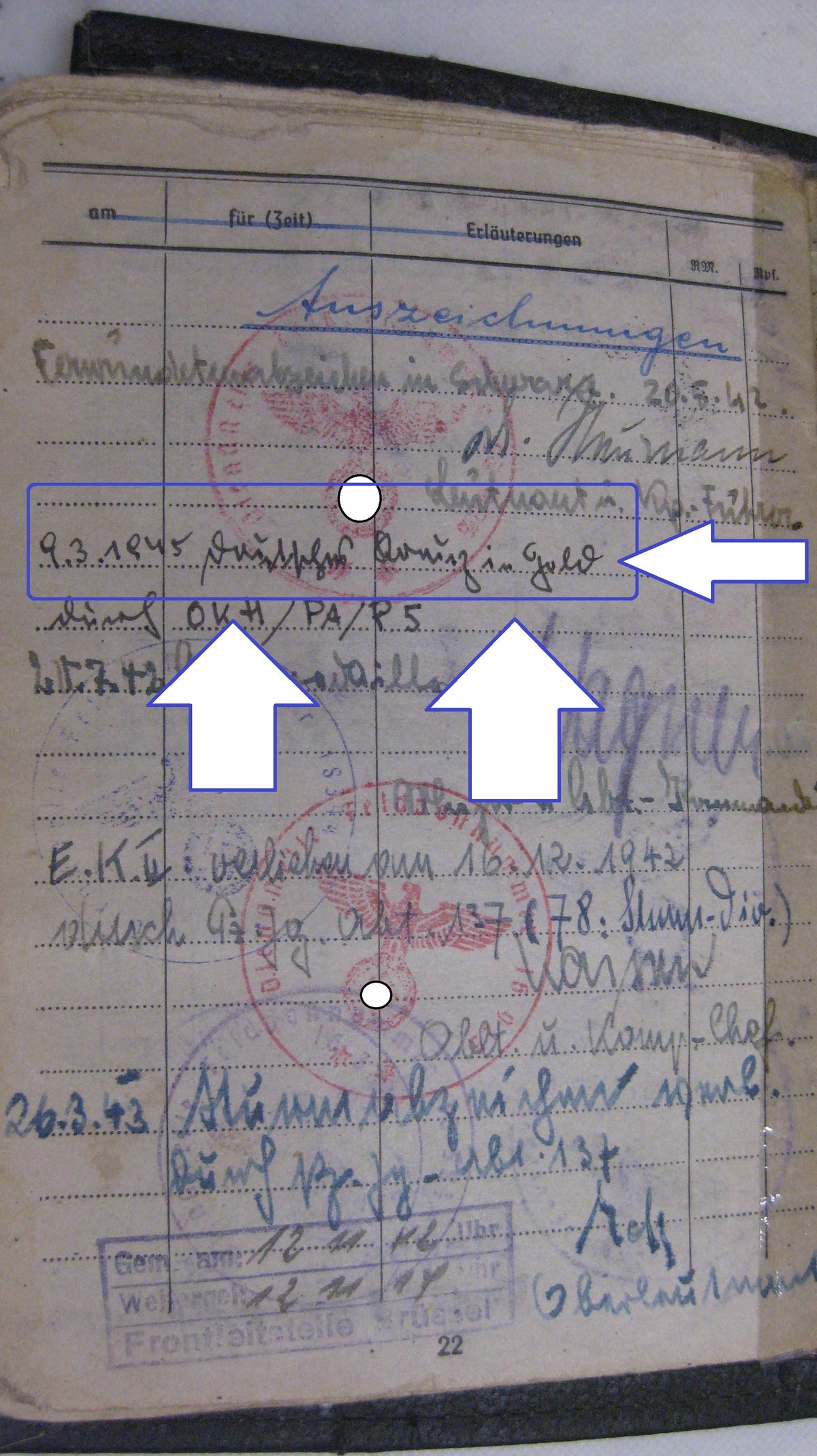 Nachlass Deutsches Kreuz in Gold Soldbuch Dokumente von Alfons B. Panzertruppe Sturmartillerie Panzerjäger Sturmgeschützkommandant