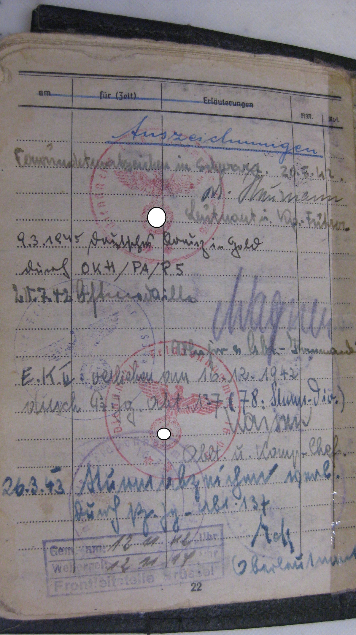 Nachlass Deutsches Kreuz in Gold Soldbuch Dokumente von Alfons B. Panzertruppe Sturmartillerie Panzerjäger Sturmgeschützkommandant
