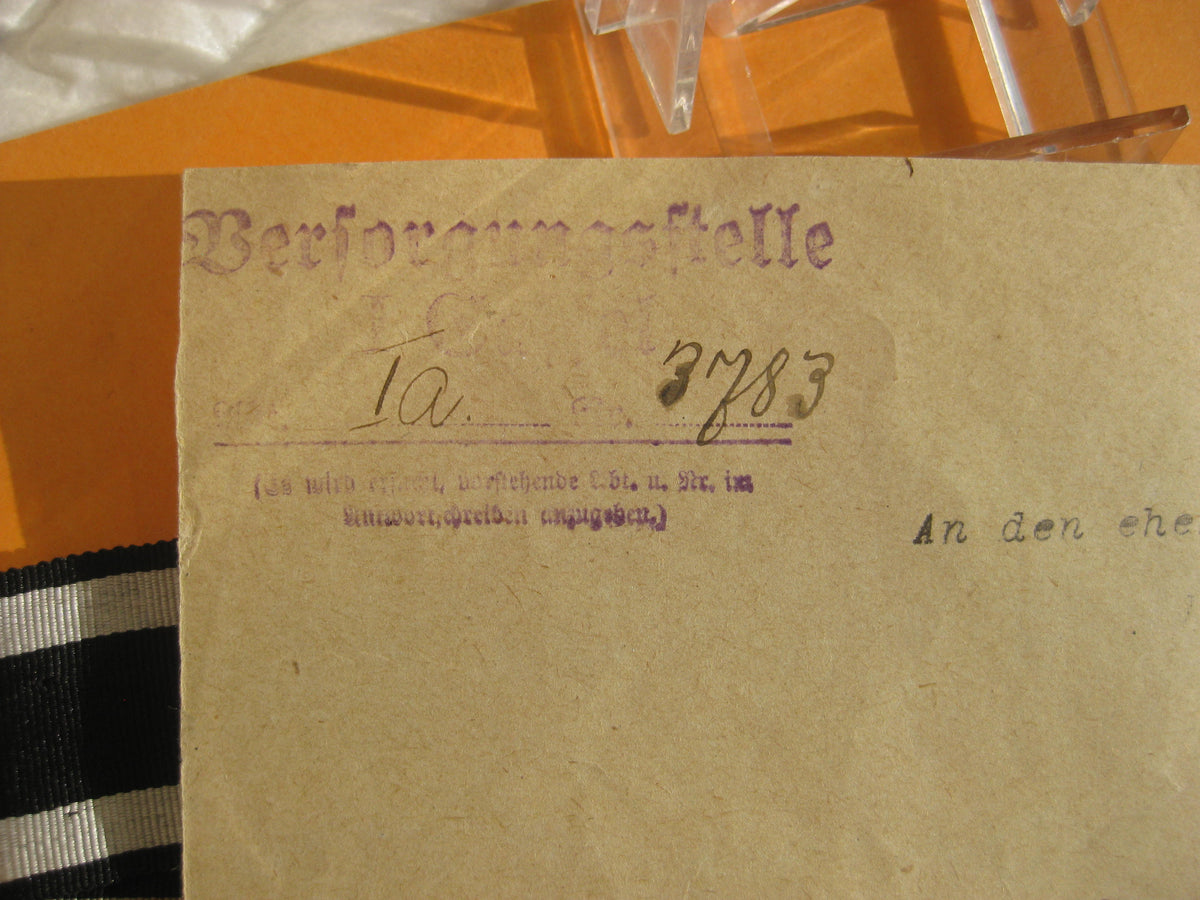 Bescheinigung für das Besitzzeugnis zum EK1/14 Späte Verleihung in 1920 !!!