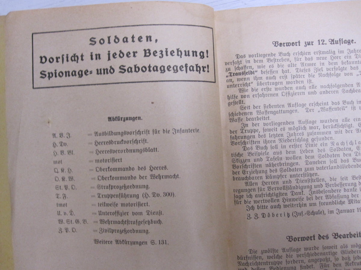 REIBERT Der Dienstunterricht im Heere 1940