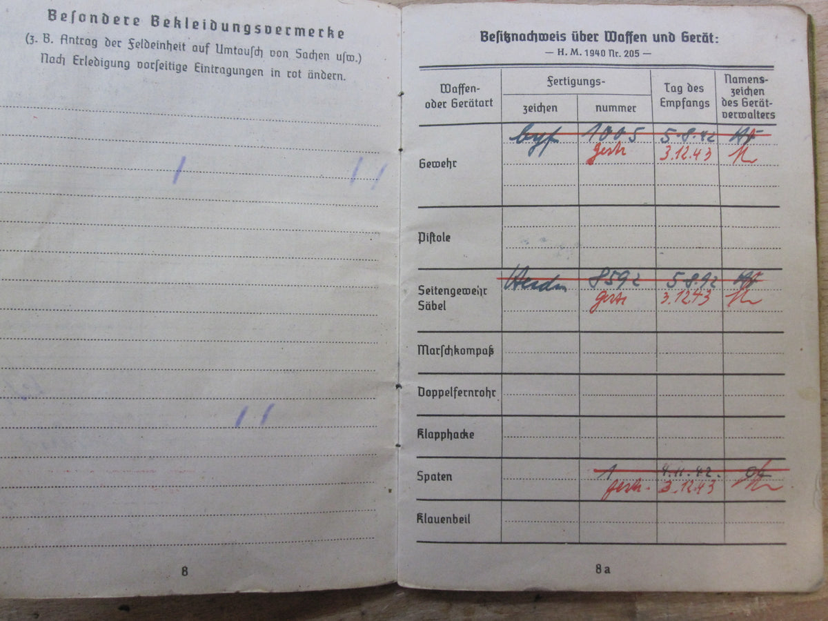 H.W.  -  -   Soldbuch Wehrmacht Heer Schwäbisch-Gmünd