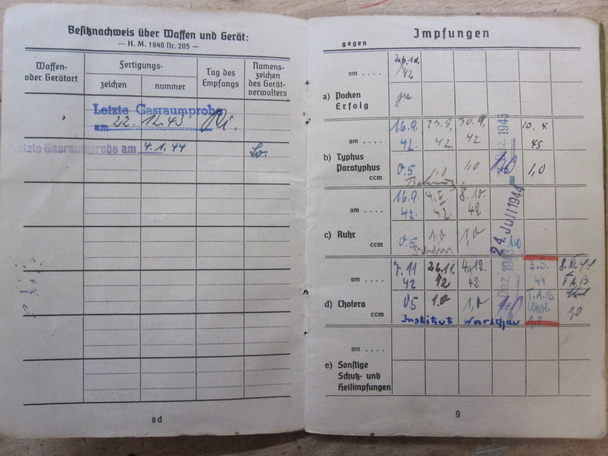 H.W.  -  -   Soldbuch Wehrmacht Heer Schwäbisch-Gmünd